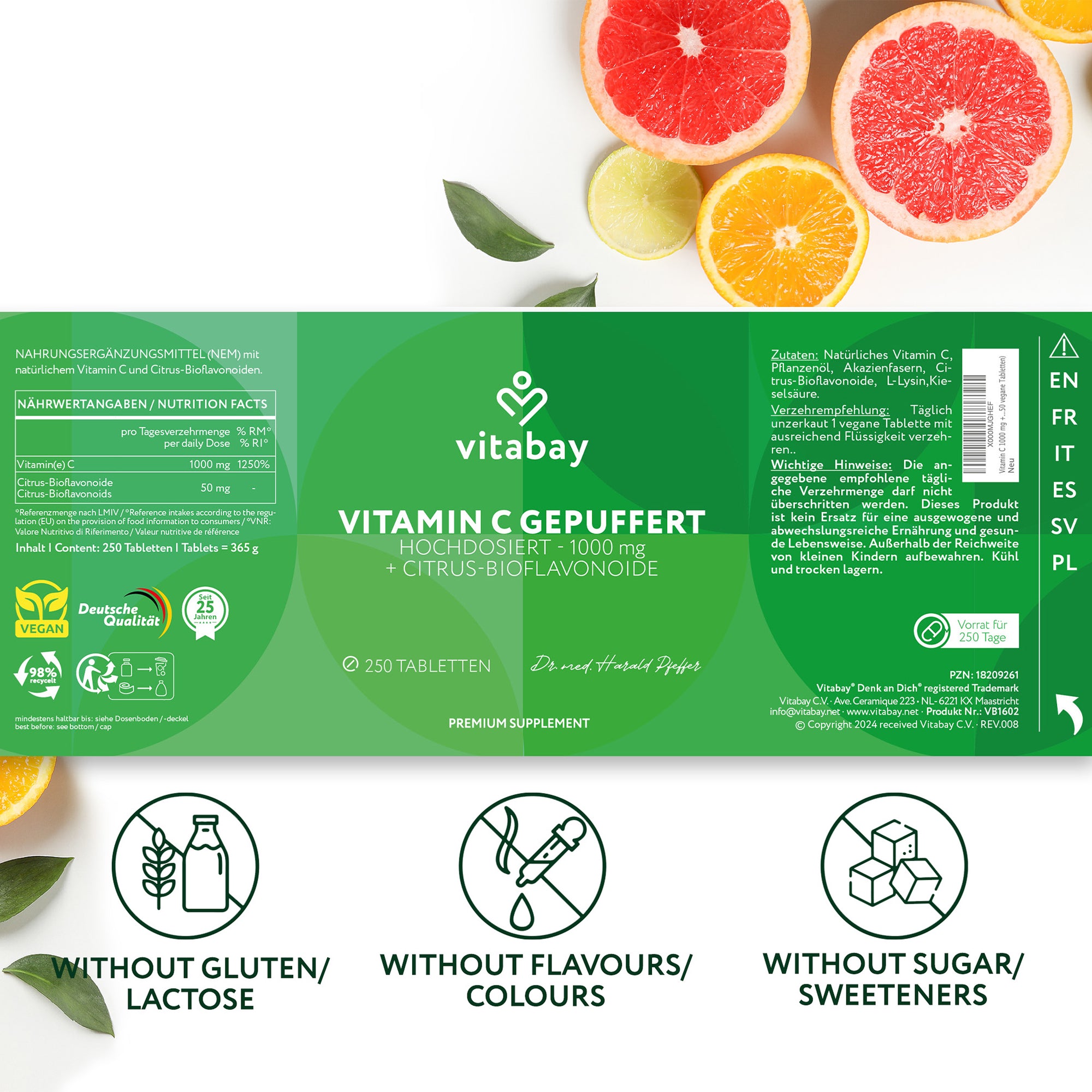 Vitamina C 1000 mg + Bioflavonoidi (Time Release) - Compresse vegane