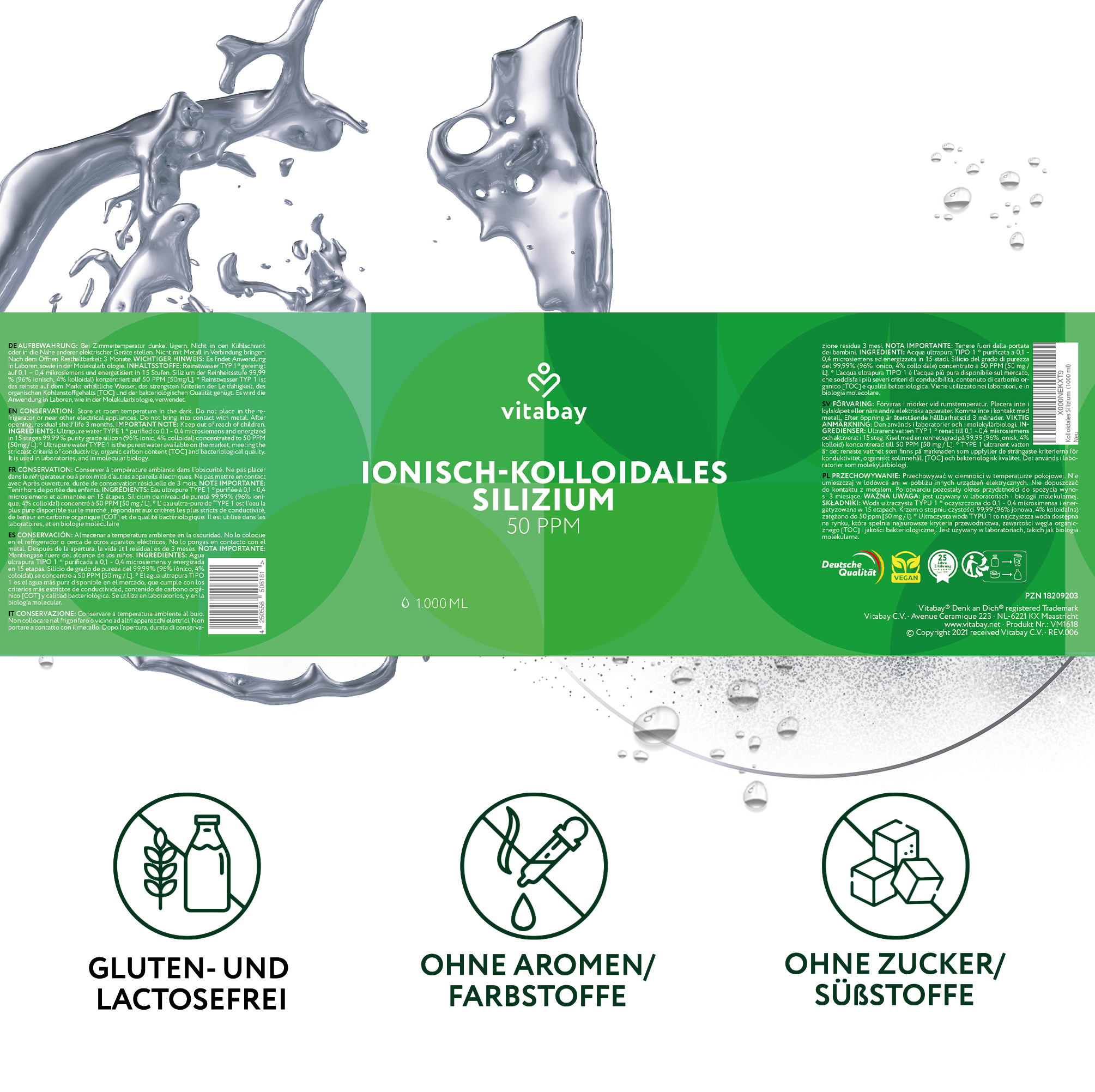 Silicio colloidale 50 PPM - livello di purezza 99,99%