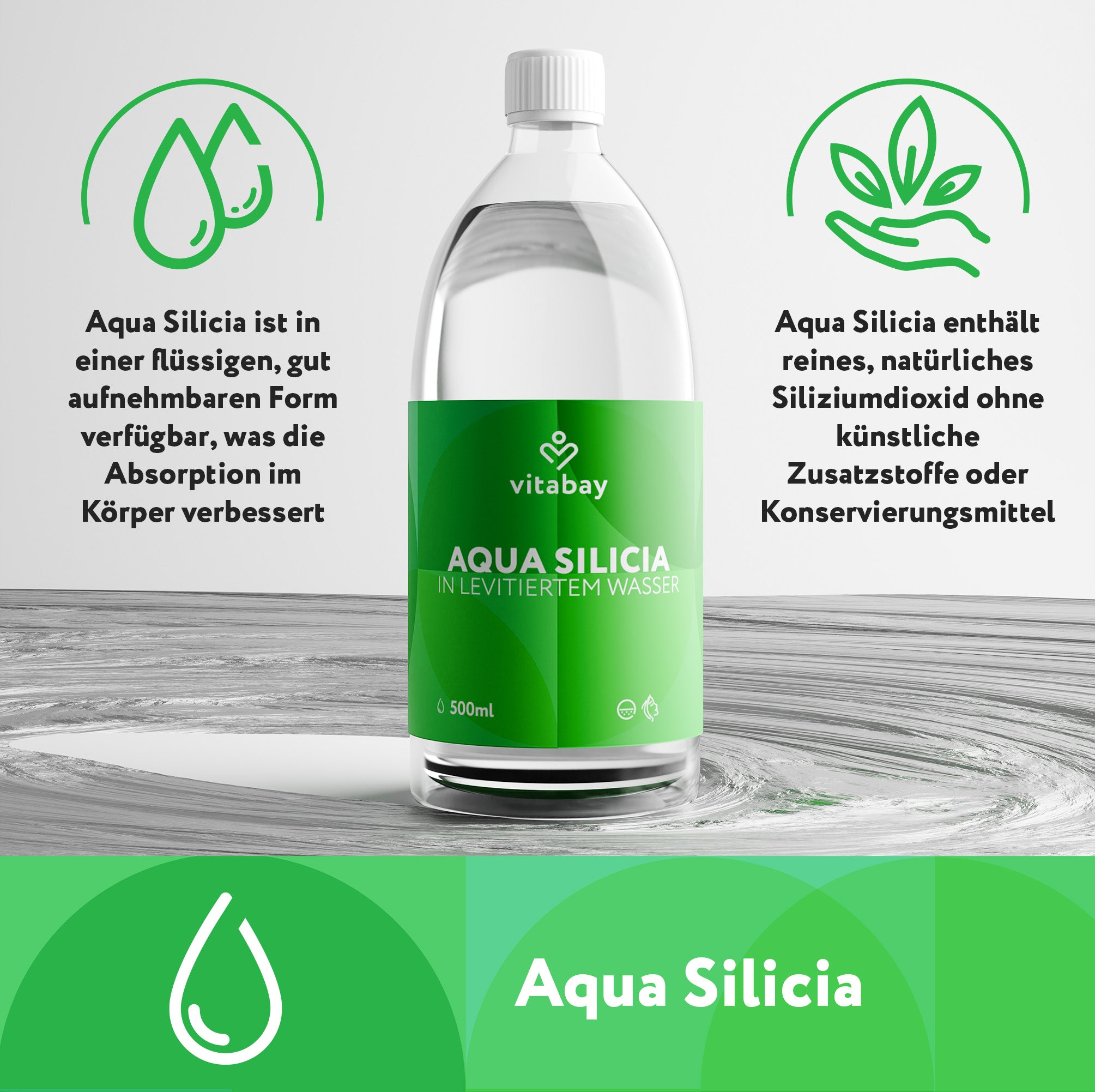 Aqua Silica - Silicio colloidale organico in acqua levitata - 500 ml