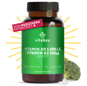 Vitamina D3 Depot 5000 UI + Vitamina K2 100mcg - 180 compresse vegane