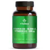 Vitamina D3 Depot 10.000 UI + Vitamina K2 200mcg - 180 compresse vegane