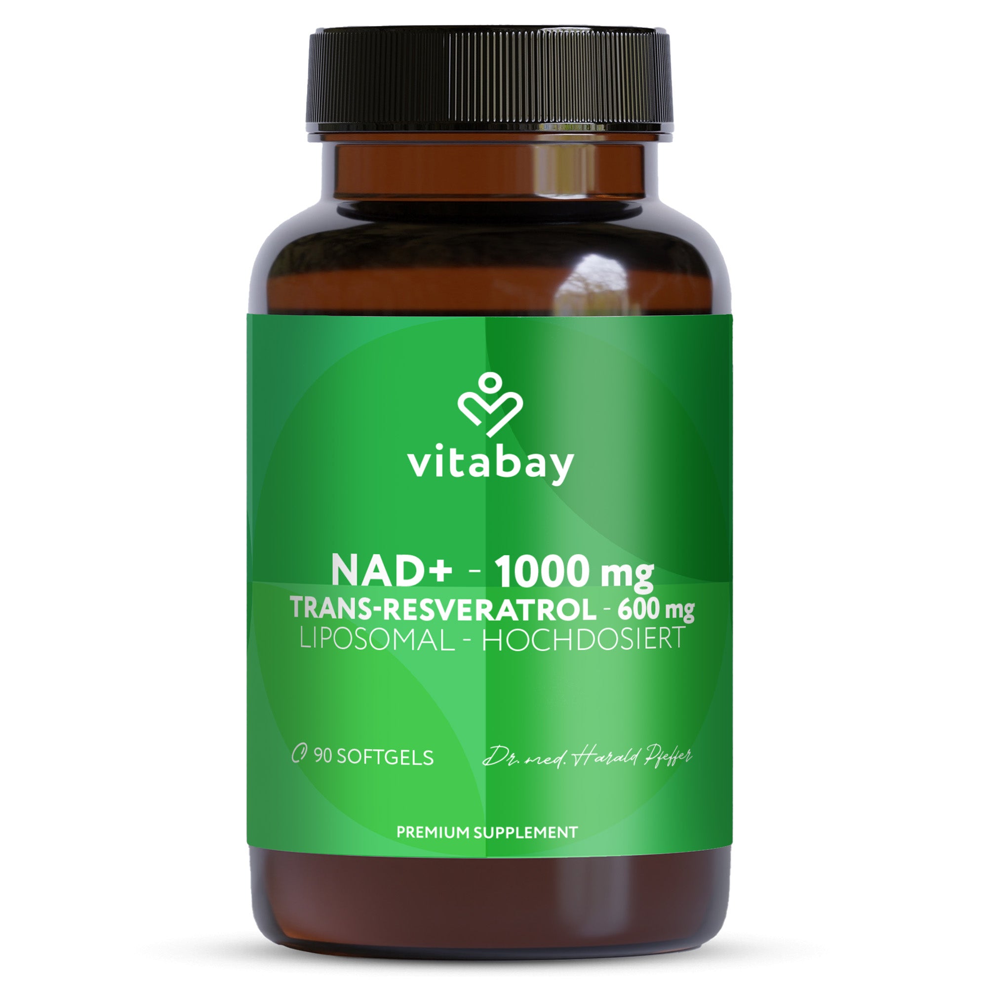 NAD+ 1000 mg Trans-Resveratrol 600 mg liposomal - hochdosiert - 90 vegane Softgels