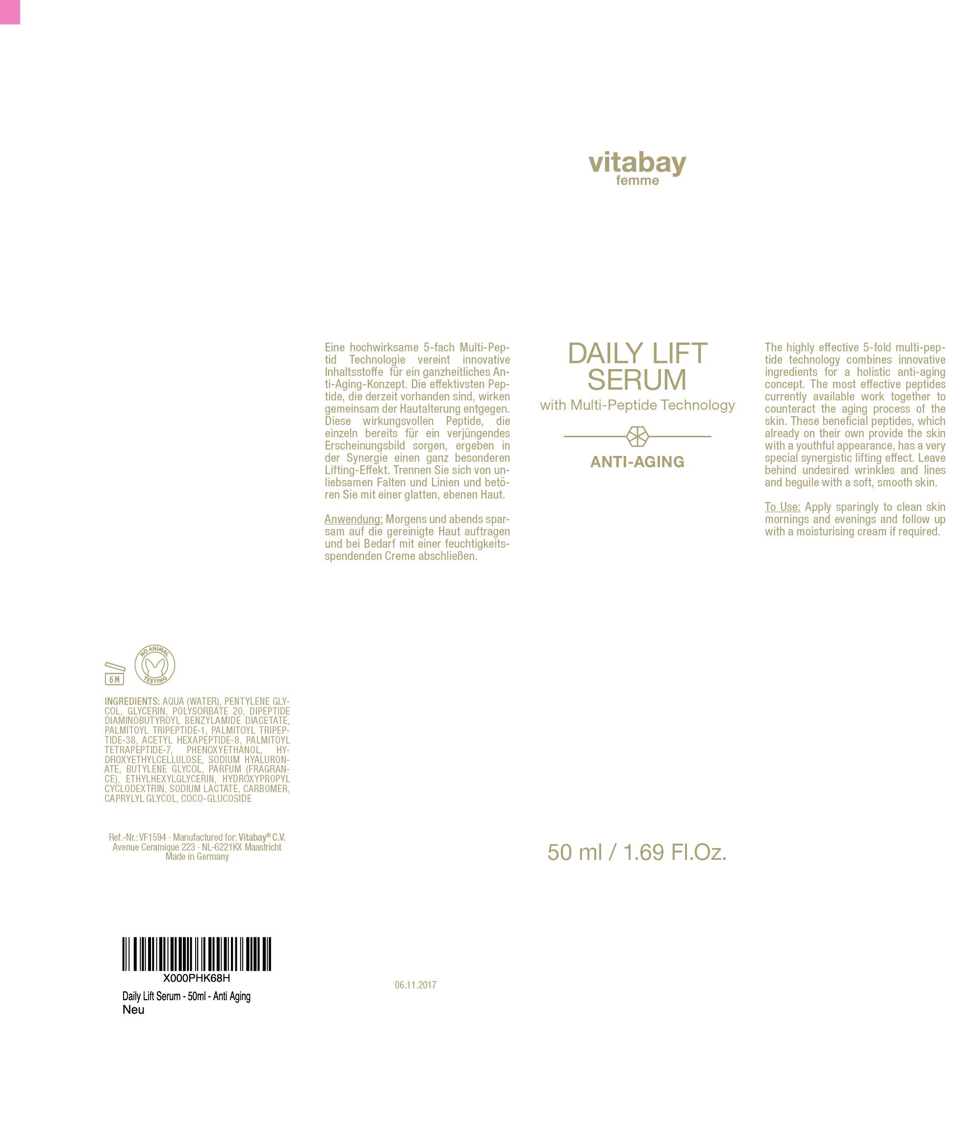 Daily Lift Serum - 50 ml - con tecnologia multi-peptide - antietà