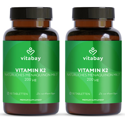 Vitamin K2 MK-7 200 µg - Vegane Tabletten