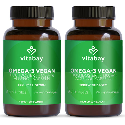 Capsule molli Omega 3 con 300 mg di olio di alghe DHA Vegan 60 capsule molli