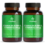 Vitamina D3 20.000 UI + K2 200 µg - 180 compresse vegane