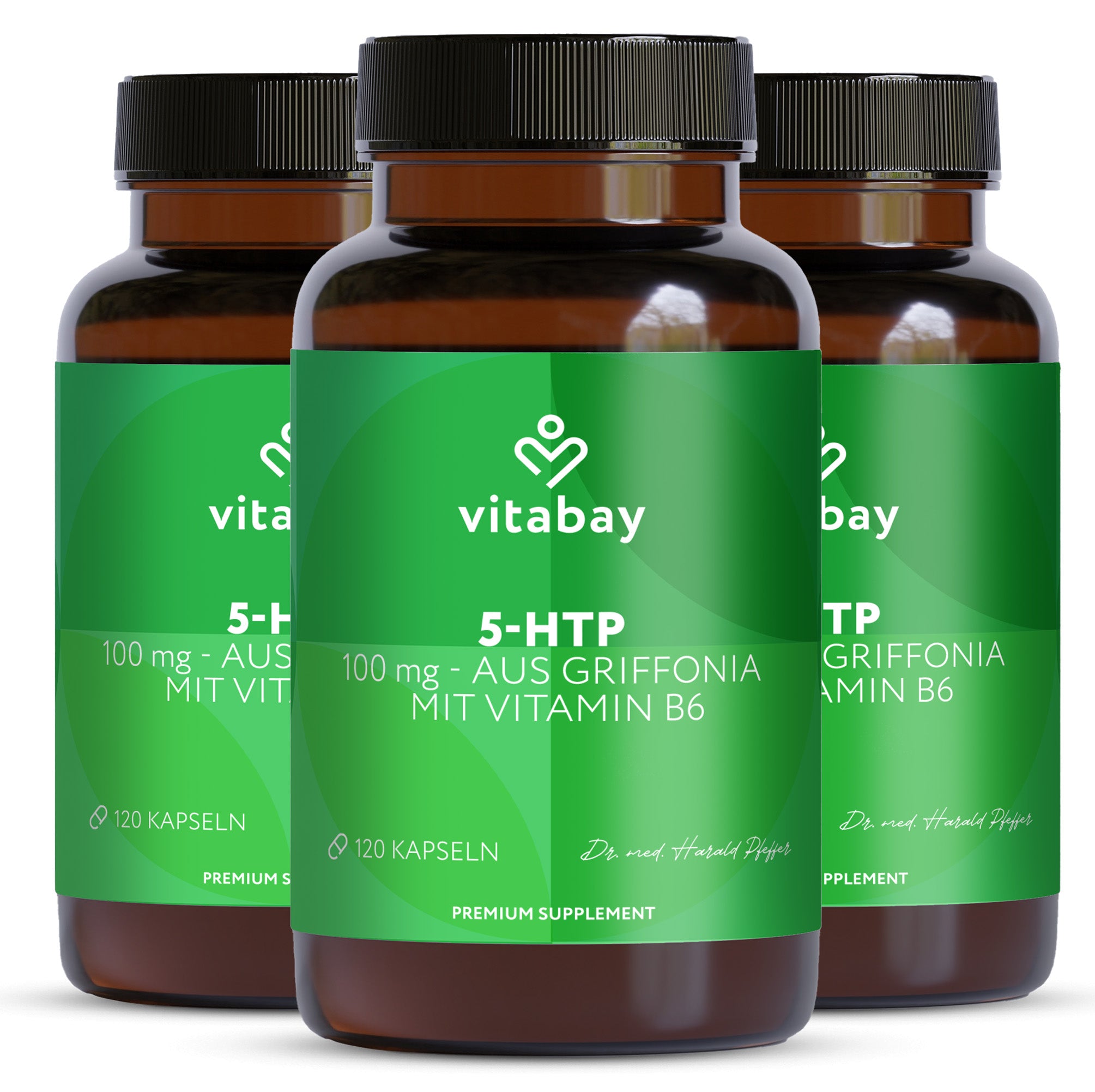 5-HTP 100 mg mit Vitamin B6 – 120 vegane Kapseln – aus Griffonia