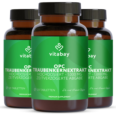 Estratto di semi d'uva OPC alto dosaggio - 1000 MG - 120 compresse vegane