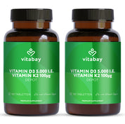 Vitamina D3 Depot 5000 UI + Vitamina K2 100mcg - 180 compresse vegane