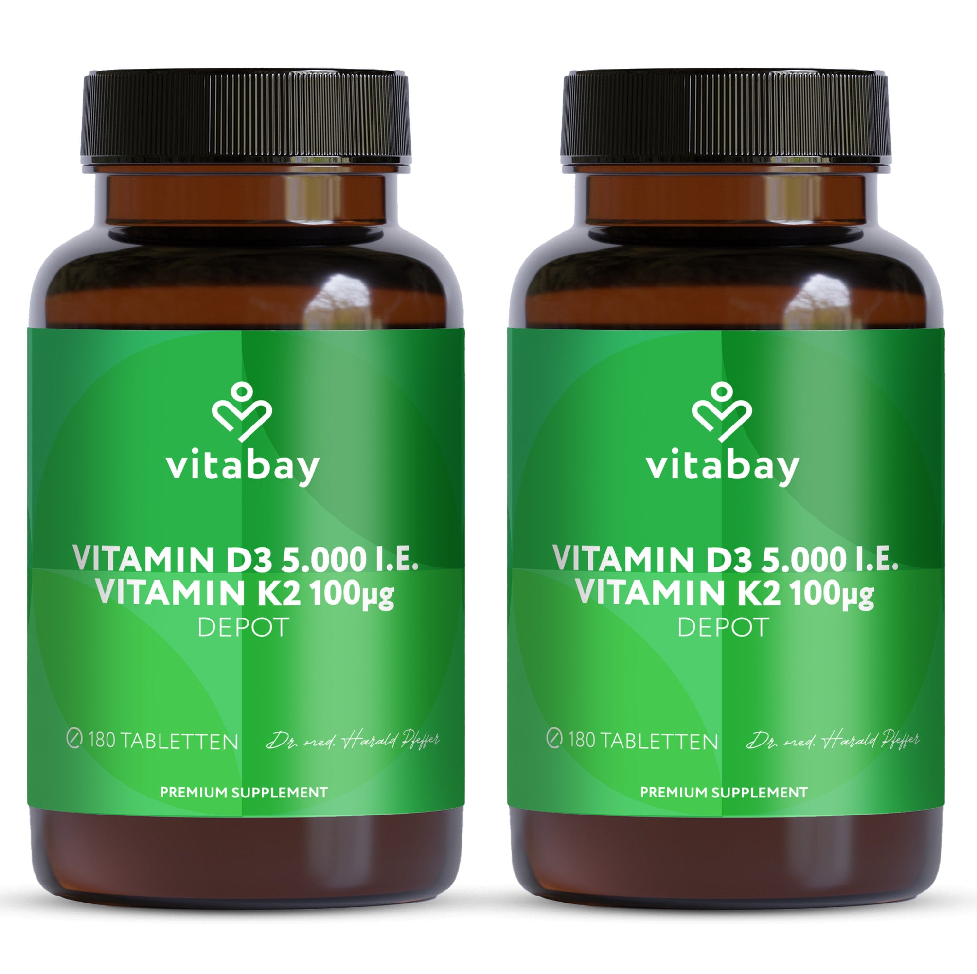 Vitamina D3 Depot 5000 UI + Vitamina K2 100mcg - 180 compresse vegane