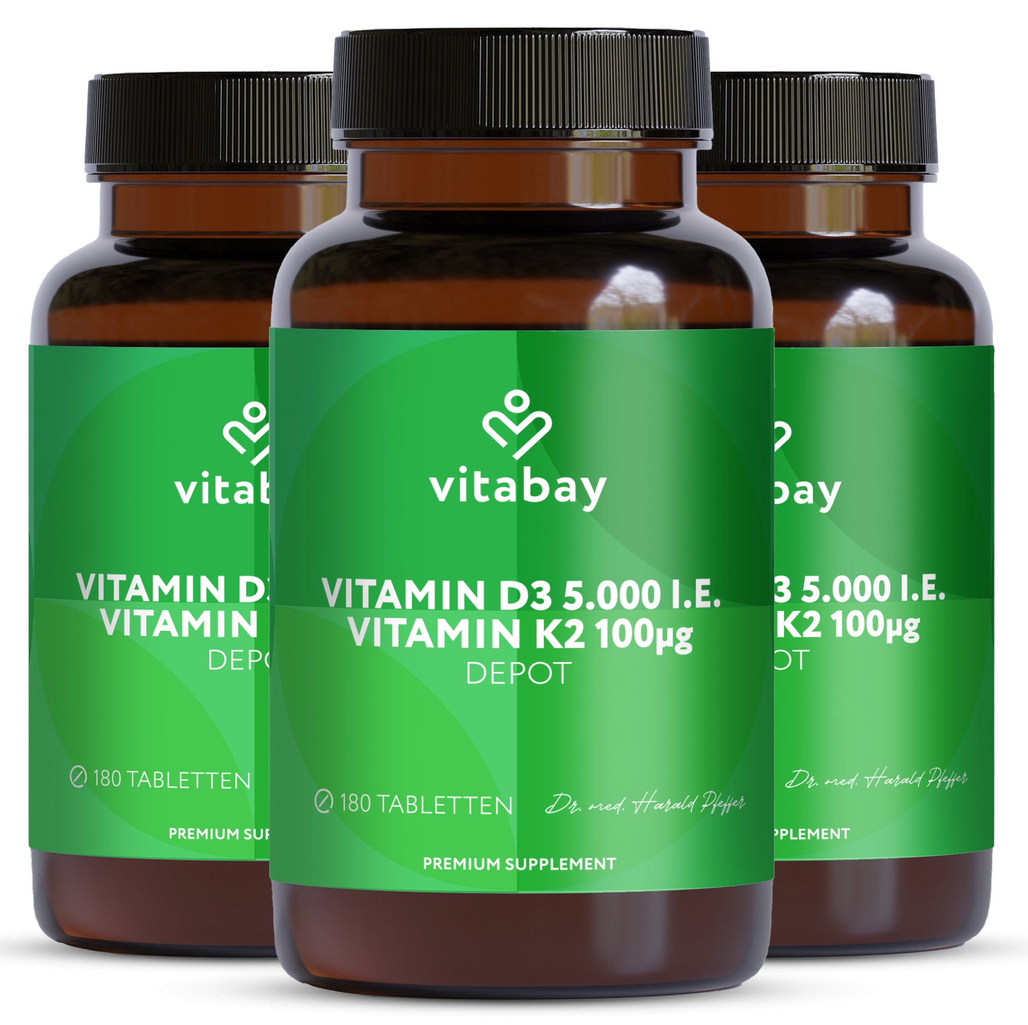 Vitamina D3 Depot 5000 UI + Vitamina K2 100mcg - 180 compresse vegane