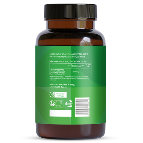 MSM Tabletten Hochdosiert - 1.000 mg - 365 MSM Tabletten