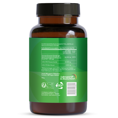 Lions Mane 60.000 mg - 180 vegane Tabletten