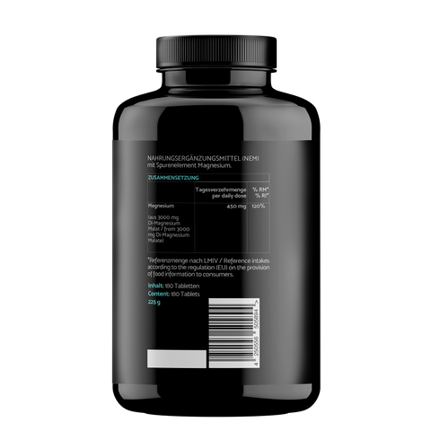 Magnesio Malato 3000mg - 180 compresse vegane 