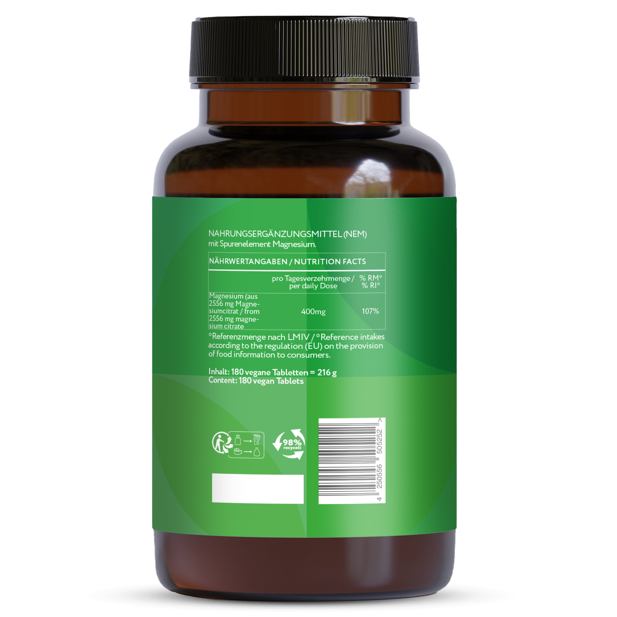 Citrato di Magnesio 200mg - 180 compresse vegane