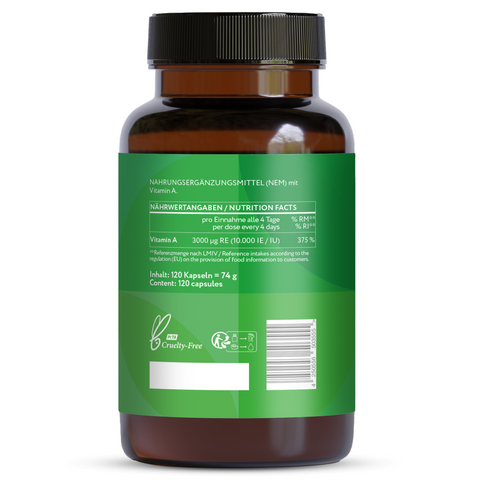 Vitamin A Depot 10.000 I.E. - Vegane Kapseln
