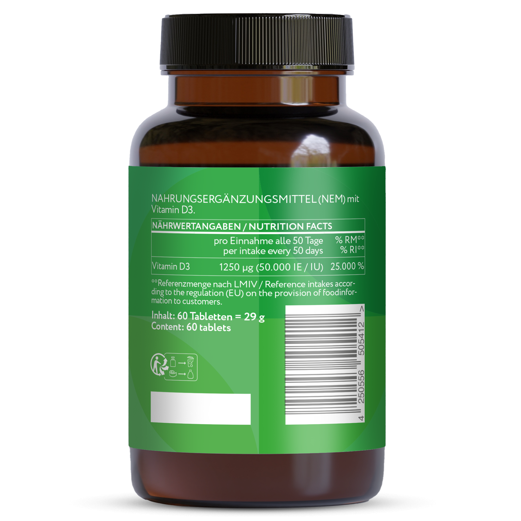 Deposito di vitamina D3 50.000 UI - Compresse vegane