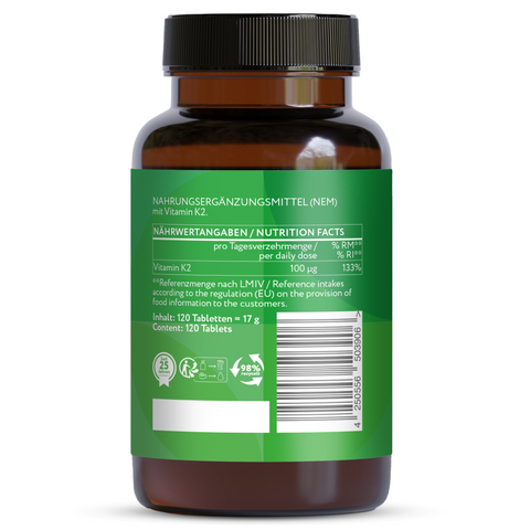Vitamin K2 100 µg - 120 Vegane Tabletten