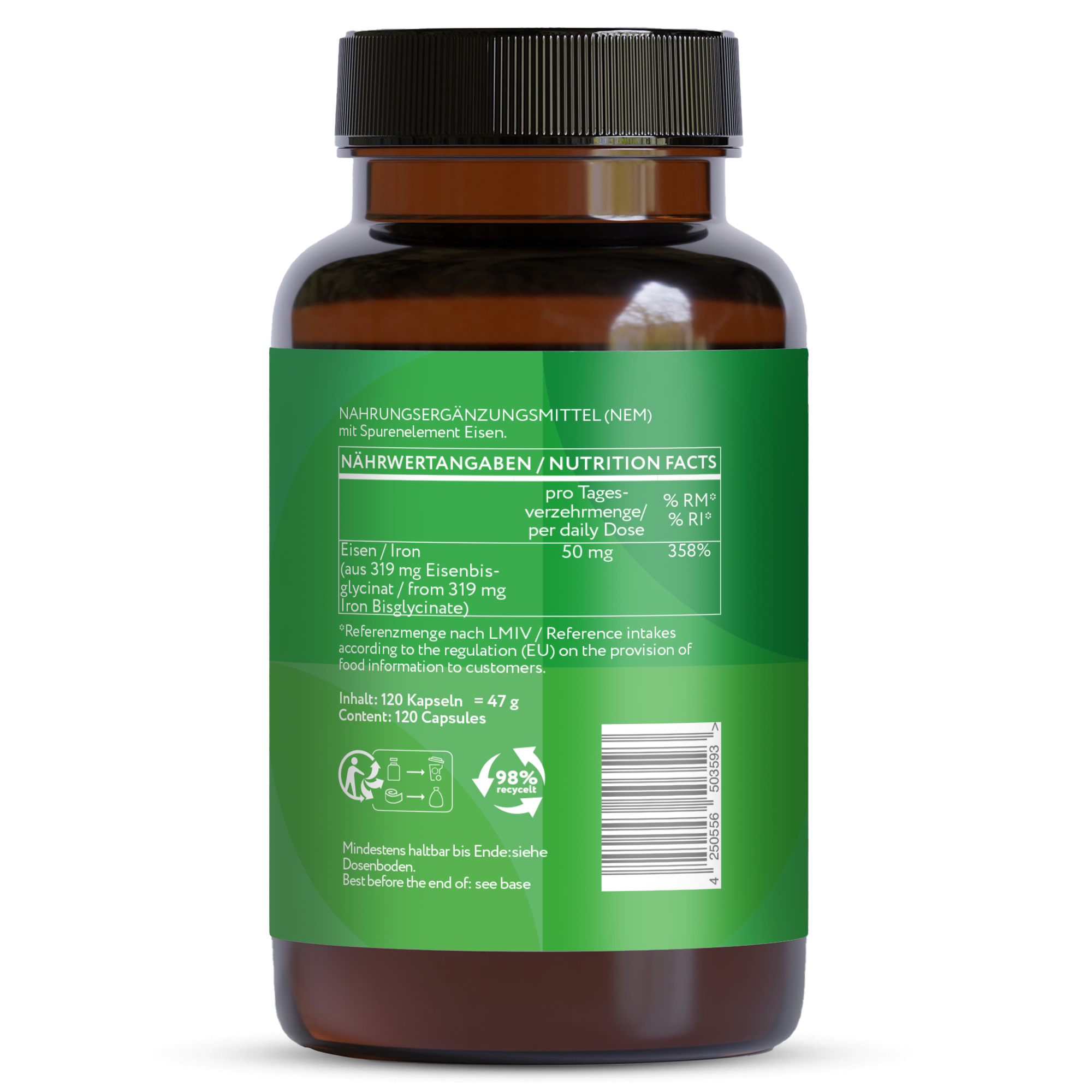 Ferro (bisglicinato ferroso) - 319 mg - 120 capsule vegane 