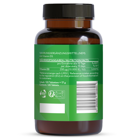 Vitamin D3 Depot 10.000 I.E. - Vegane Tabletten