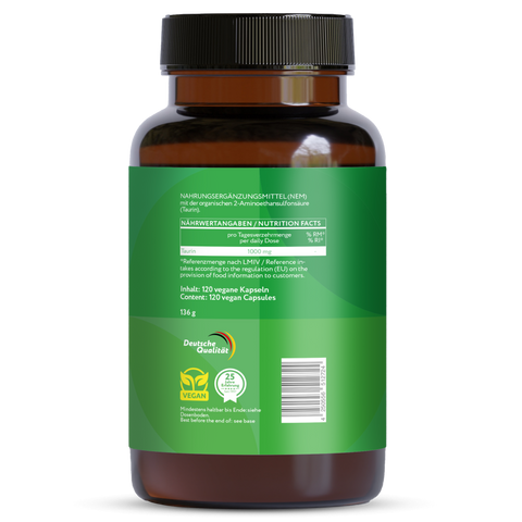 Taurin 1000 mg - 120 vegane Kapseln