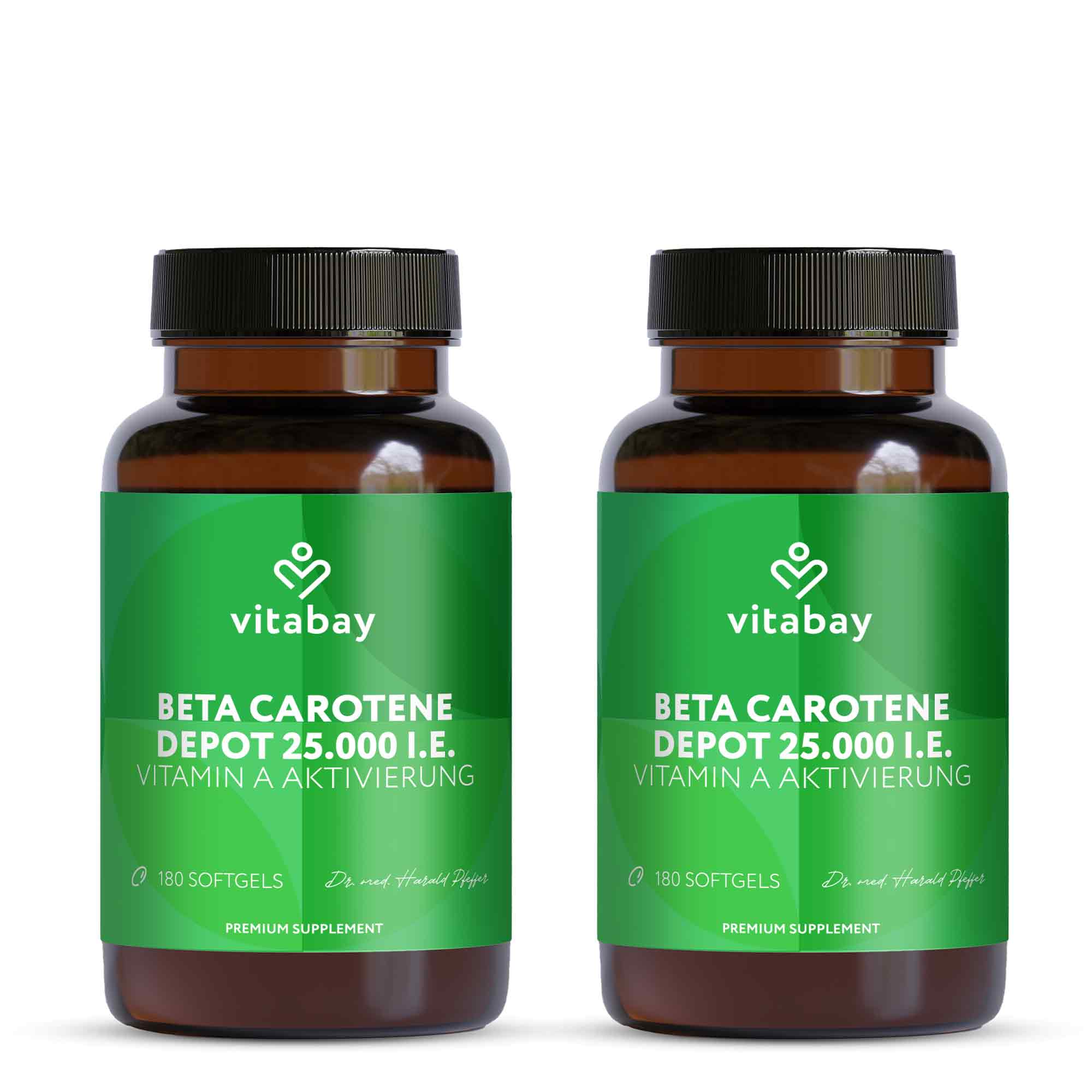 Deposito di beta carotene 25.000 UI - 180 capsule molli vegane