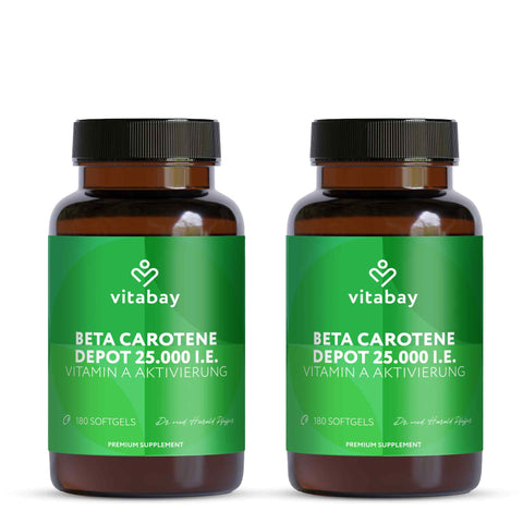 Beta Carotene 25.000 I.E. Depot - 180 vegane Softgels