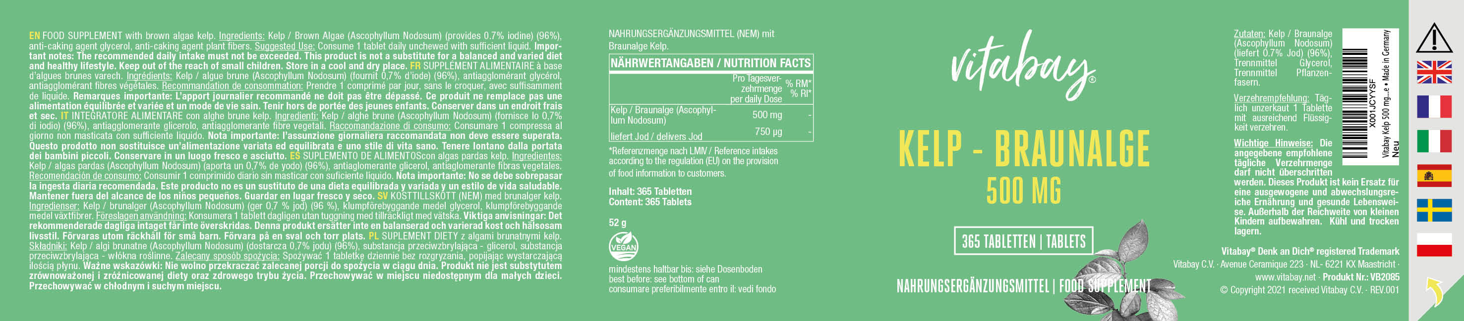 Kelp 500 mg - 365 compresse