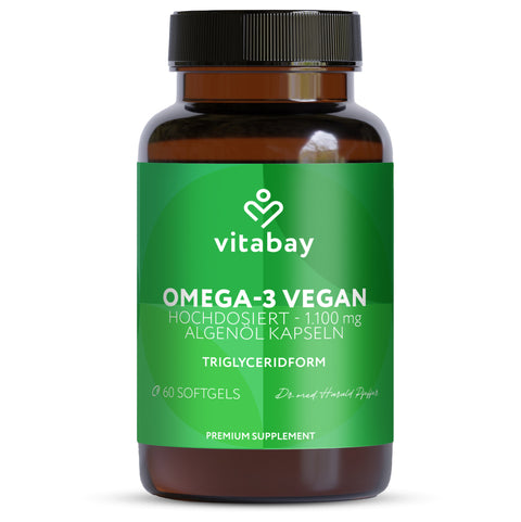 Capsule molli Omega 3 con 300 mg di olio di alghe DHA Vegan 60 capsule molli