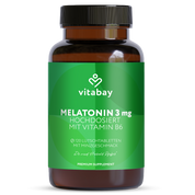 Melatonin 3 mg + Vitamin B6 – 120 Premium Melatonin Lutschtabletten mit Menthol
