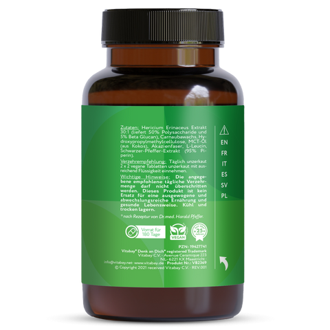 Lions Mane 60.000 mg - 180 vegane Tabletten