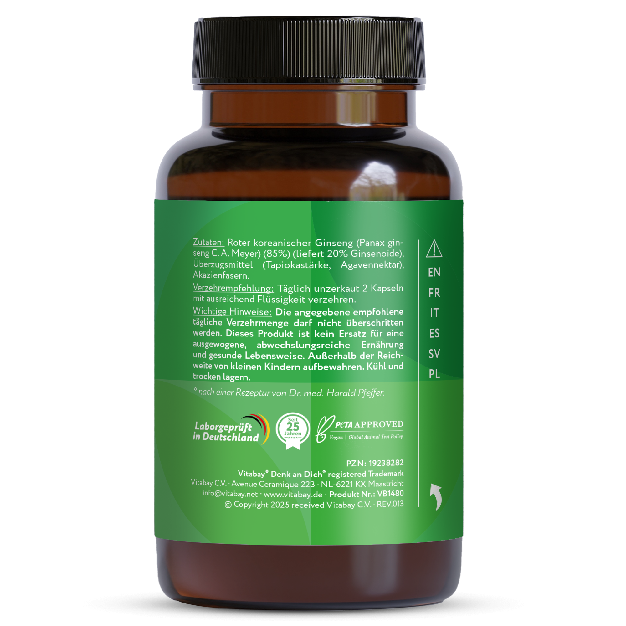 Estratto di Panax Ginseng Rosso 600 mg - 100 Capsule vegane