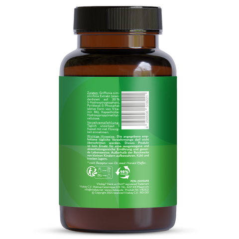 5-HTP 100 mg mit Vitamin B6 – 120 vegane Kapseln – aus Griffonia