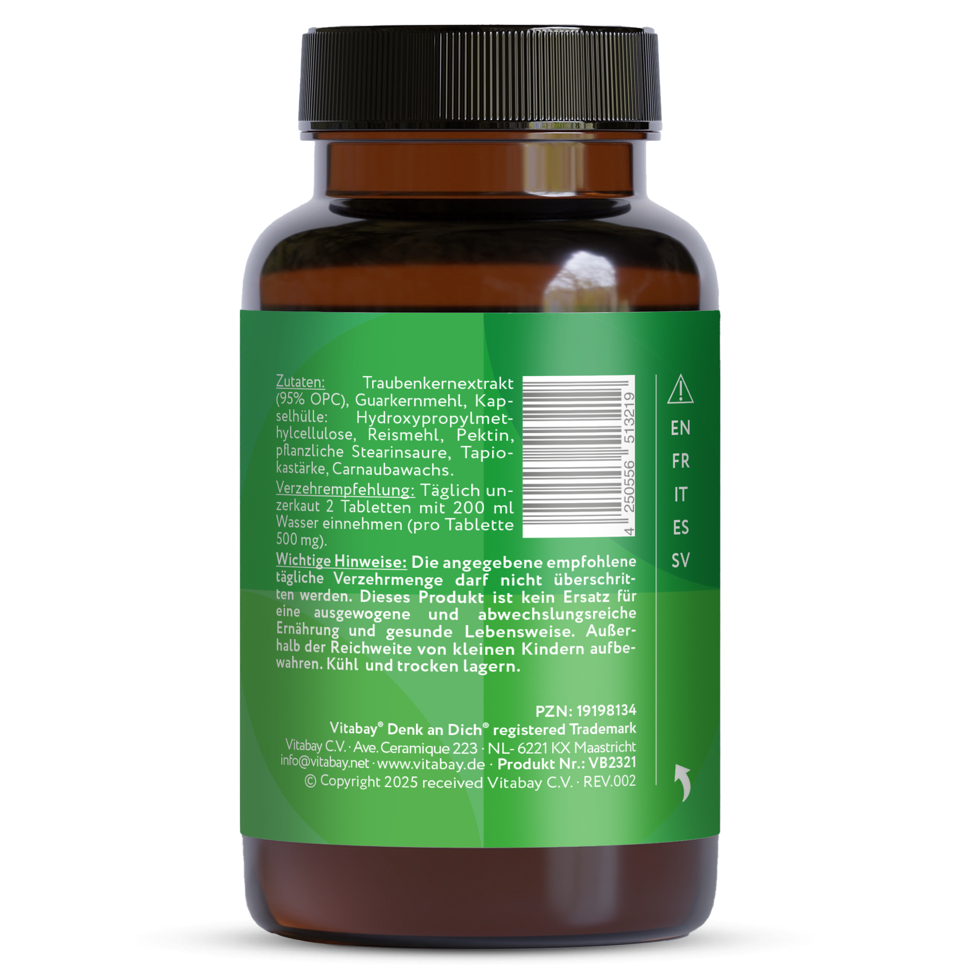 Estratto di semi d'uva OPC alto dosaggio - 1000 MG - 120 compresse vegane