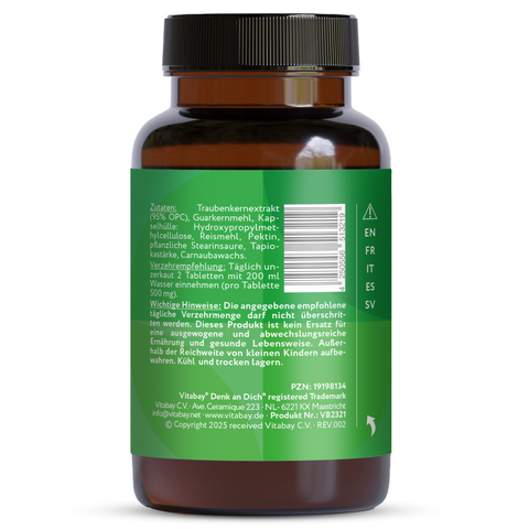 Estratto di semi d'uva OPC alto dosaggio - 1000 MG - 120 compresse vegane