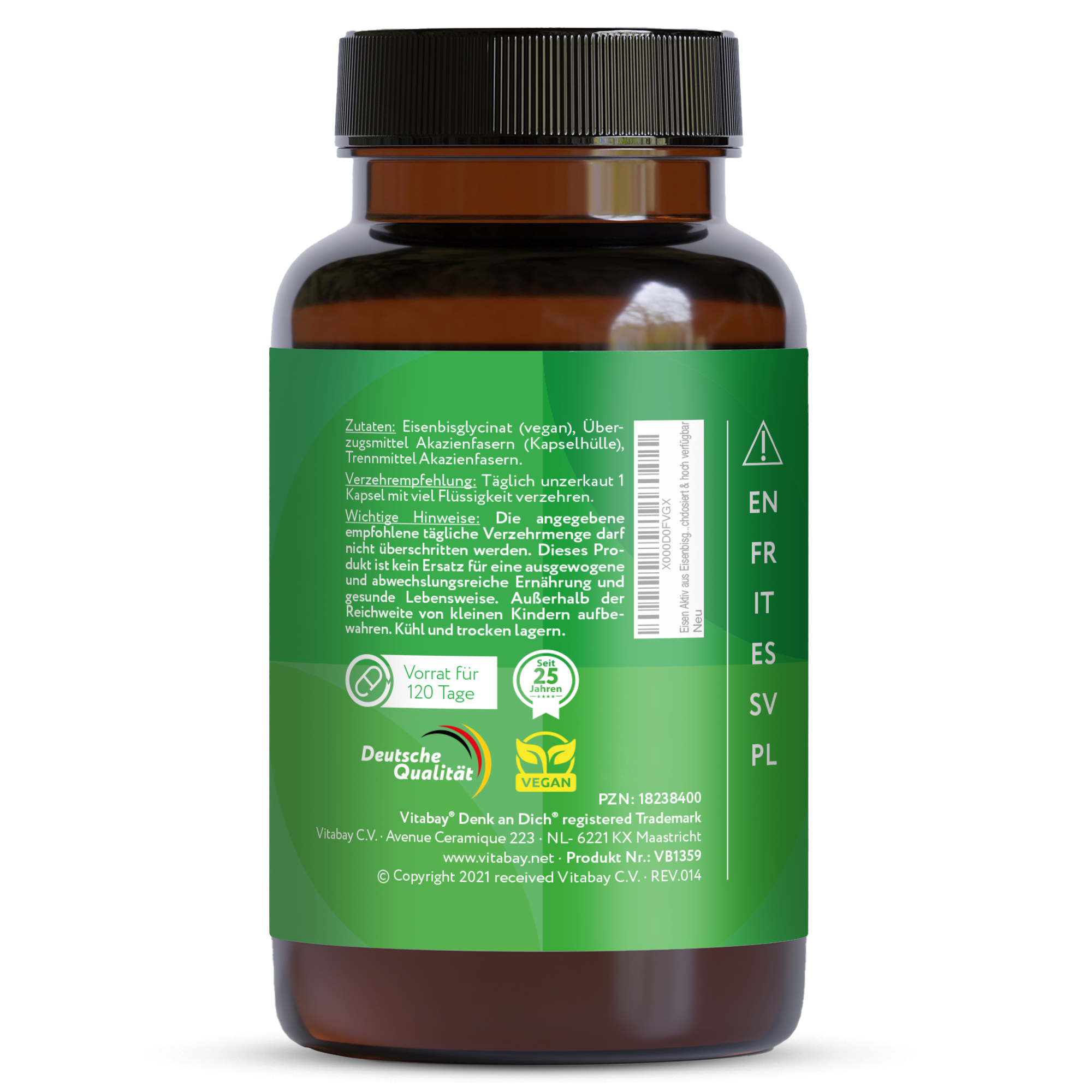 Ferro (bisglicinato ferroso) - 319 mg - 120 capsule vegane 