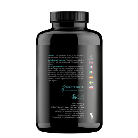 Magnesio Malato 3000mg - 180 compresse vegane 