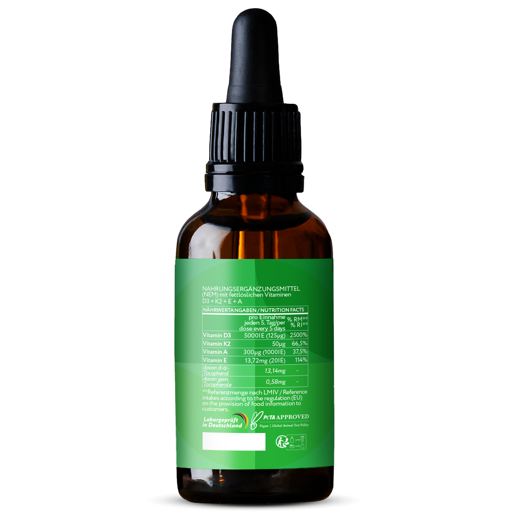 Vitamina D3 liquida 1.000 UI - Gocce vegane da 50 ml